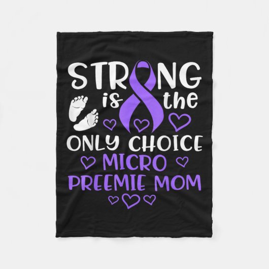Micro Preemie Nicu New Mom Awareness Strong Premat Fleecedecke (Vorderseite)