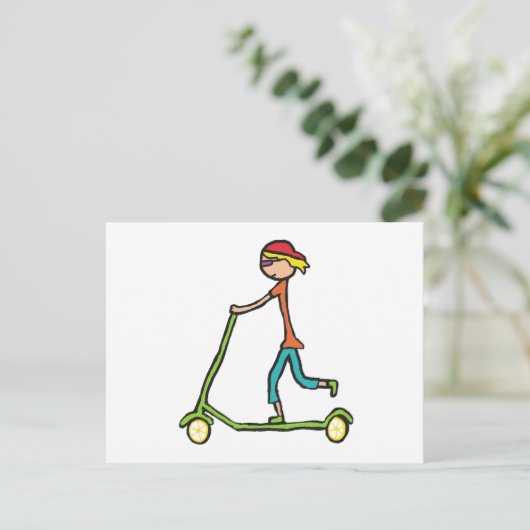 Micro Scooter Postkarte (Stehend Vorderseite)