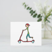 Micro Scooter Postkarte (Stehend Vorderseite)