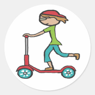 Micro Scooter Runder Aufkleber