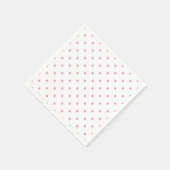 Micro Stars Fuchsia Pink - White Serviette (Ecke)
