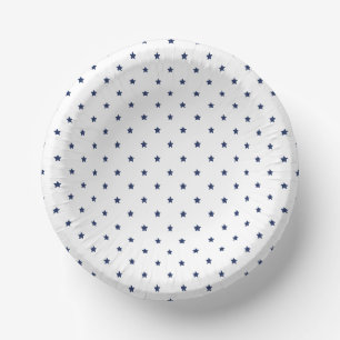 Micro Stars Navy Blau - Weiß Pappteller
