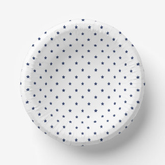 Micro Stars Navy Blau - Weiß Pappteller
