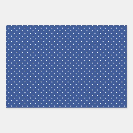 Micro Stars White - 3 Blue Geschenkpapier Set (Vorderseite 2)