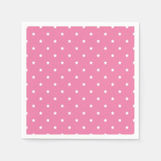 Micro Stars White - Fuchsia Pink Serviette (Vorderseite)