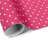 Micro Stars White - Himbeere Geschenkpapier (Rolleneckpunkt)