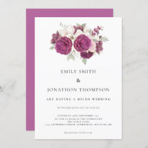 Micro Wedding Burgundy Florals Rose Pink