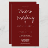 Micro Wedding Burgundy Typografie (Vorne/Hinten)