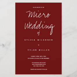 Micro Wedding Burgundy Typografie