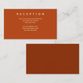 Micro Wedding Burnt Orange Small Empfang Info Begleitkarte (Vorne/Hinten)