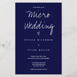 Micro Wedding Dark Blue Typografy