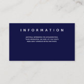 Micro Wedding Dark Blue Typografy Information Begleitkarte (Vorderseite)