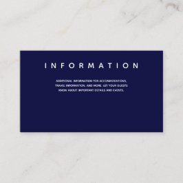 Micro Wedding Dark Blue Typografy Information Begleitkarte