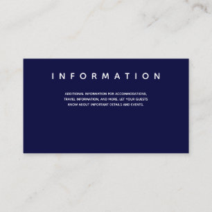 Micro Wedding Dark Blue Typografy Information Begleitkarte