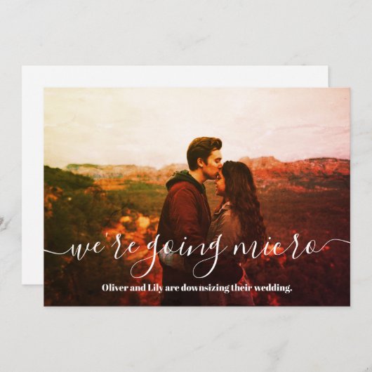 Micro Wedding Downsize Foto Einfache Skripte Ankündigung (Vorne/Hinten)