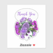 Micro Wedding Floral Bouquet Danke Stickers Aufkleber (Blatt)