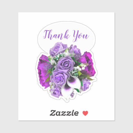 Micro Wedding Floral Bouquet Danke Stickers Aufkleber (Blatt)