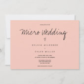 Micro Wedding Foto Pink Black Horizontal Hochzeit (Vorderseite)