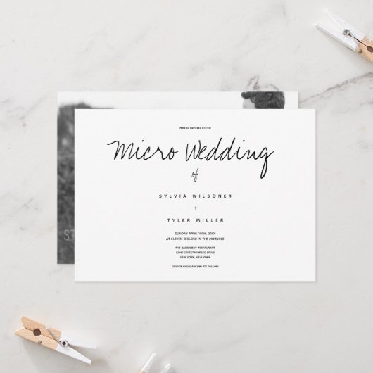 Micro Wedding Foto Schwarz-weiß horizontal (Vorderseite/Rückseite Beispiel)