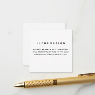 Micro Wedding Information Enclosure Card Begleitkarte