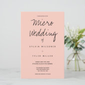 Micro Wedding Pink Black Typografy (Stehend Vorderseite)