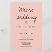Micro Wedding Pink Black Typografy (Vorderseite)