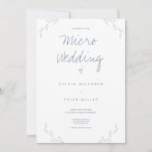 Micro Wedding White Dusty Blue Blätter (Vorderseite)
