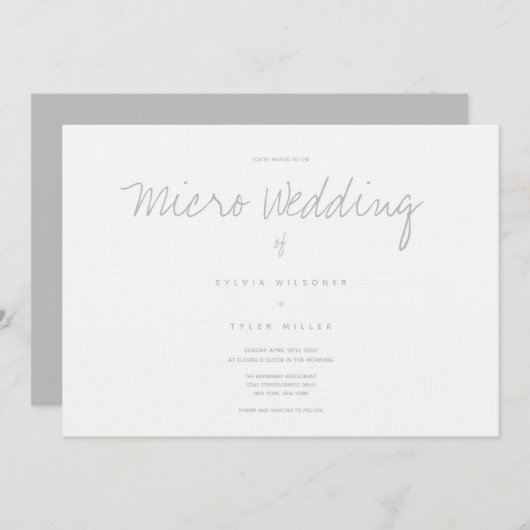 Micro Wedding White Gray Horizontal (Vorne/Hinten)