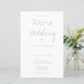 Micro Wedding White Gray Typografie (Stehend Vorderseite)
