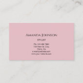 Microblade Lashes Brows Makeup Logo Rose Pink Visitenkarte (Rückseite)