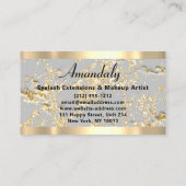 Microblade Makeup Eyelash Extension Gold Grau Visitenkarte (Rückseite)