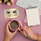 Microblade Makeup Eyelash Extension Gold Grau Visitenkarte