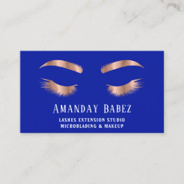 Microblade Makeup Eyelash Extension QR Code Blau Visitenkarte