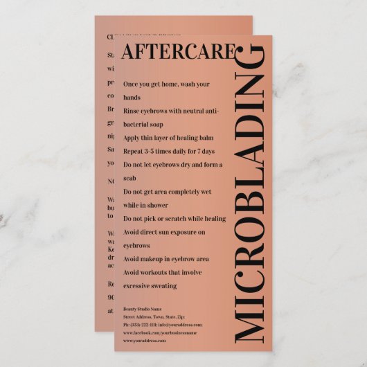 Microblading Aftercare Peony Pink_Example Vielen D Dankeskarte (Vorne/Hinten)