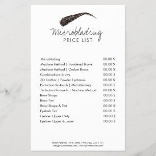 Microblading Augenbrauen-Form-Tattoo-Preisliste Fl Flyer
