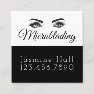 Microblading, Augenbrauen, Tattoo, Permanent Makeu Quadratische Visitenkarte