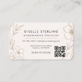 Microblading Blumen QR Code Profi Visitenkarte (Rückseite)