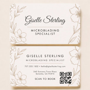 Microblading Blumen QR Code Profi Visitenkarte