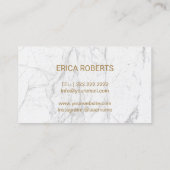Microblading Brow Makeup Artist Gold Script-Marmor Visitenkarte (Rückseite)