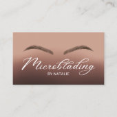 Microblading Brown Ombre Typografie Beauty Salon Visitenkarte (Vorderseite)