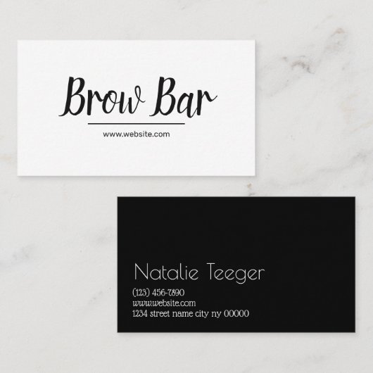 Microblading Brows & Lashes, Eyelash Extensions Bu Visitenkarte (Vorne/Hinten)