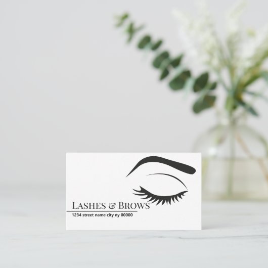 Microblading Brows & Lashes, Eyelash Extensions Visitenkarte (Stehend Vorderseite)