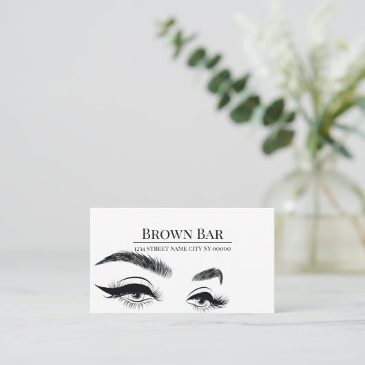Microblading Brows & Lashes, Eyelash Extensions Visitenkarte (Stehend Vorderseite)