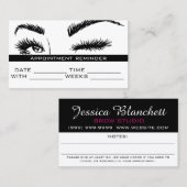 Microblading Brows & Lashes Salon Terminkarte (Vorne/Hinten)