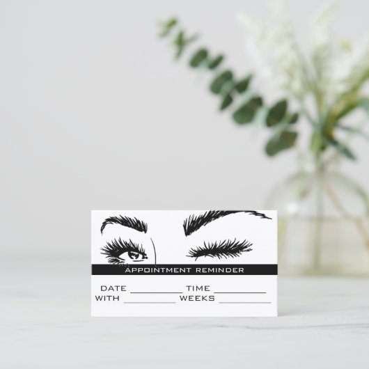 Microblading Brows & Lashes Salon Terminkarte (Stehend Vorderseite)