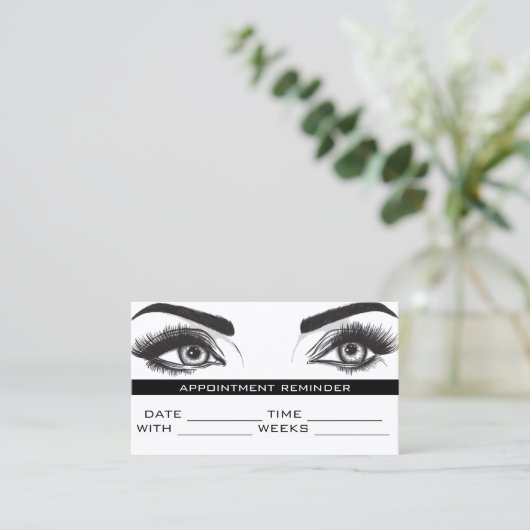 Microblading Brows & Lashes Salon Terminkarte (Stehend Vorderseite)