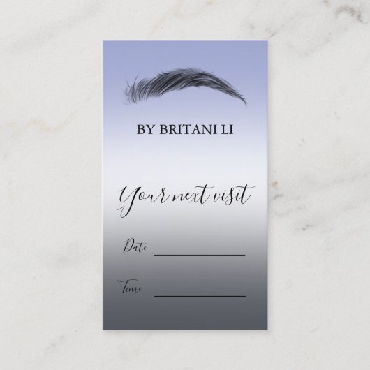 Microblading Brows Salon, Gradient Terminkarte (Vorderseite)