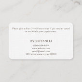 Microblading Brows Salon Terminkarte (Rückseite)