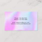 Microblading Brows Techniker Lila Holografie Visitenkarte (Rückseite)