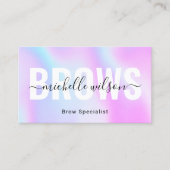 Microblading Brows Techniker Lila Holografie Visitenkarte (Vorderseite)